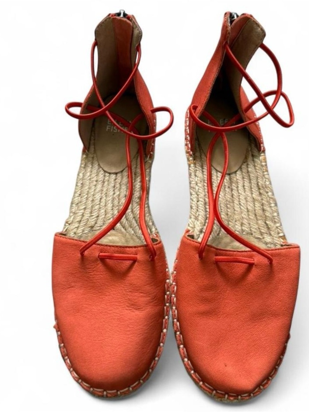 Orange Espadrille Flats - Women